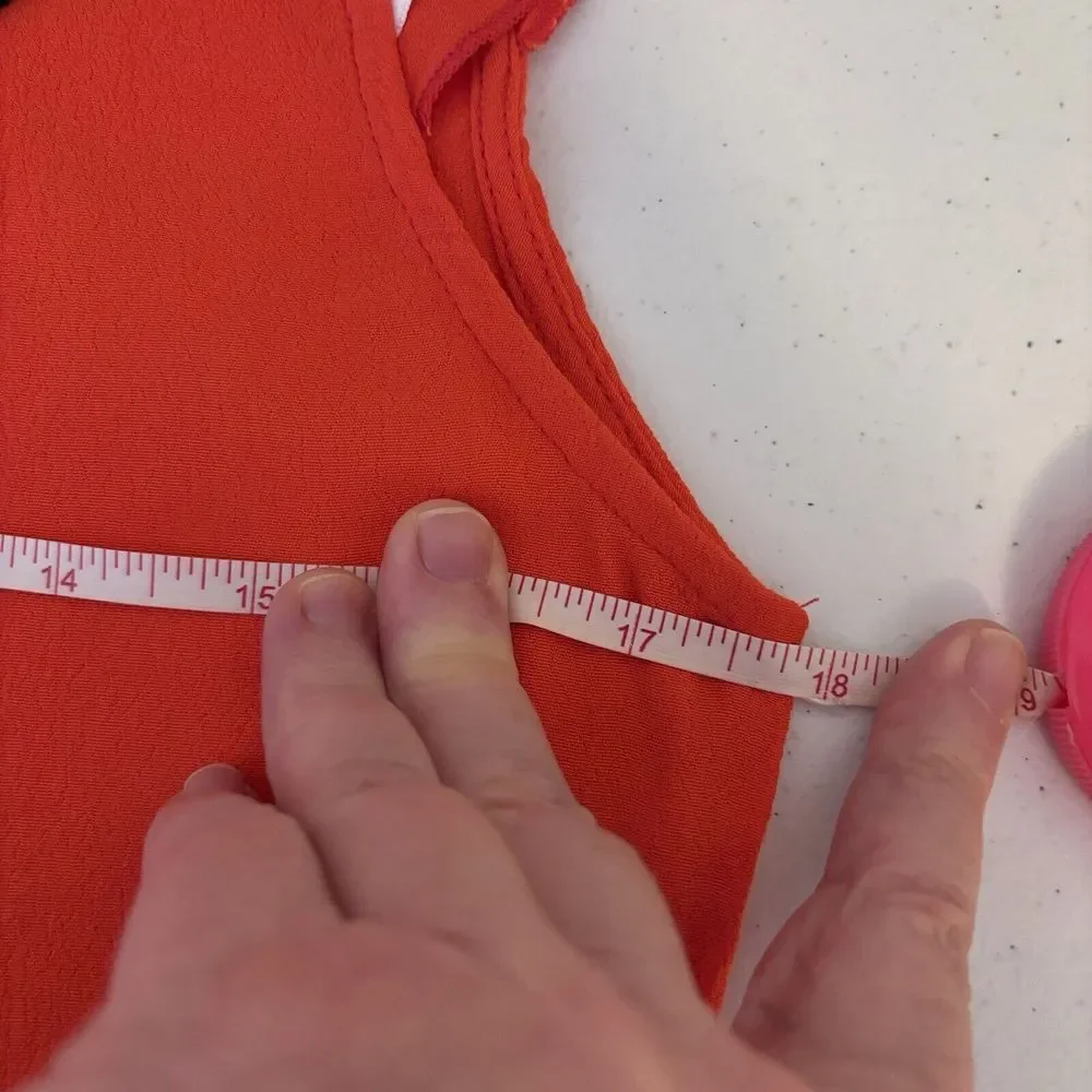 Roberta Biagi Vermillion Orange Cap‎ Sleeve Top With Rhinestone Embellishment